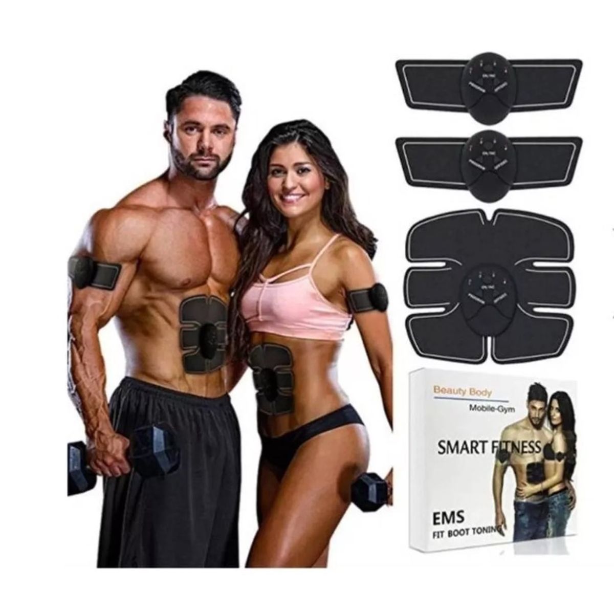 GENERICO - Kit Electroestimulador Muscular Fitness 3 En 1 Smart Fitness