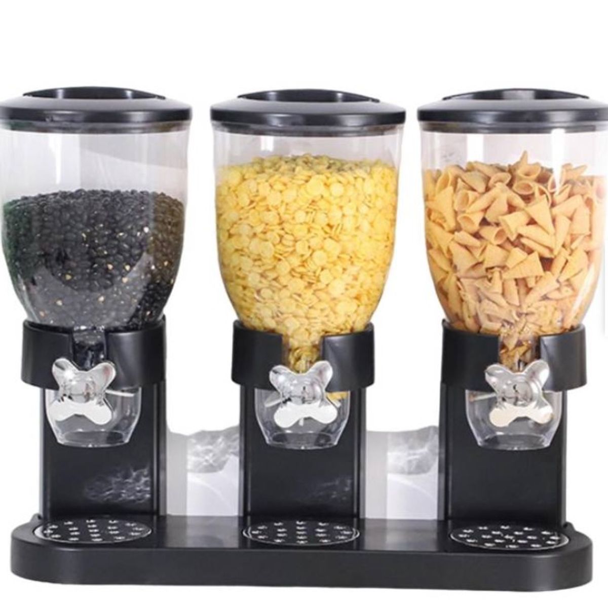 GENERICO - Dispensador Triple De Mesa Cereal Granos Dulces Frutos Secos