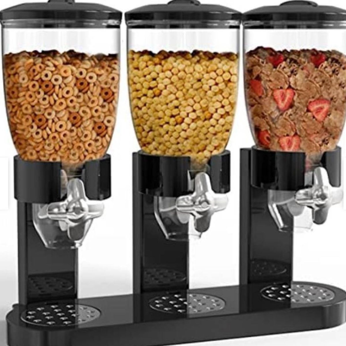 GENERICO - Dispensador Triple De Mesa Cereal Granos Dulces Frutos Secos