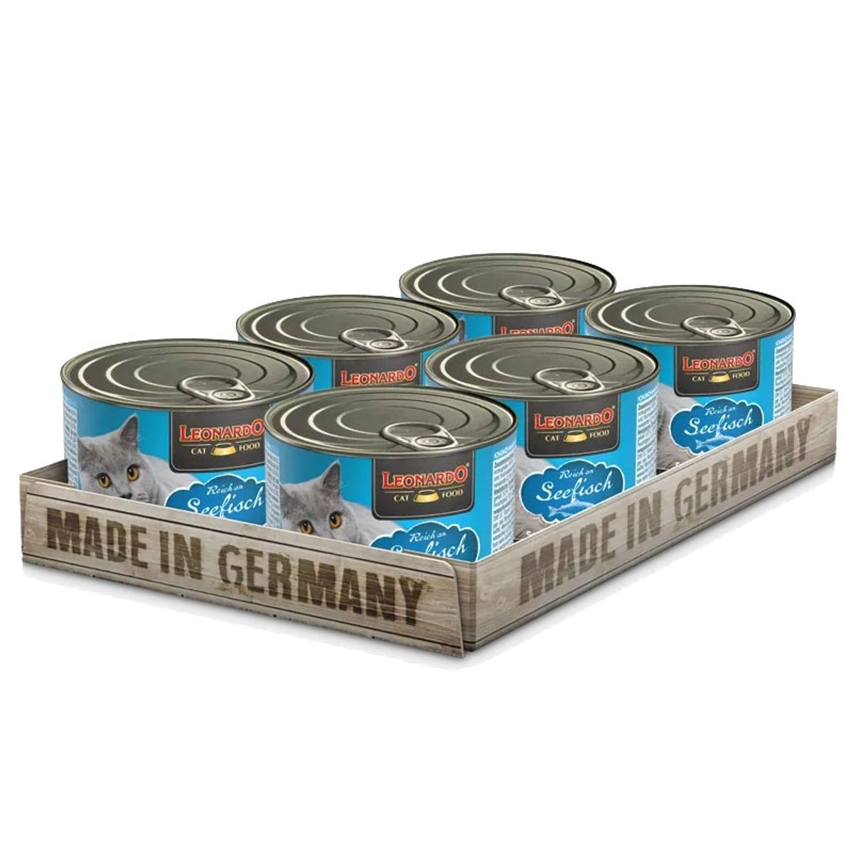 CAT FOOD LEONARDO - Alimento Leonardo Pescado, Pack x 6 Latas 200gr