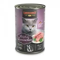 CAT FOOD LEONARDO - Leonardo Alimento Pack x 6 Latas Conejo, Lata 400gr