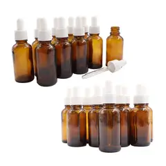COSMETICAVAL - Kit 20 frascos gotero de vidrio 30ml ámbar transparente