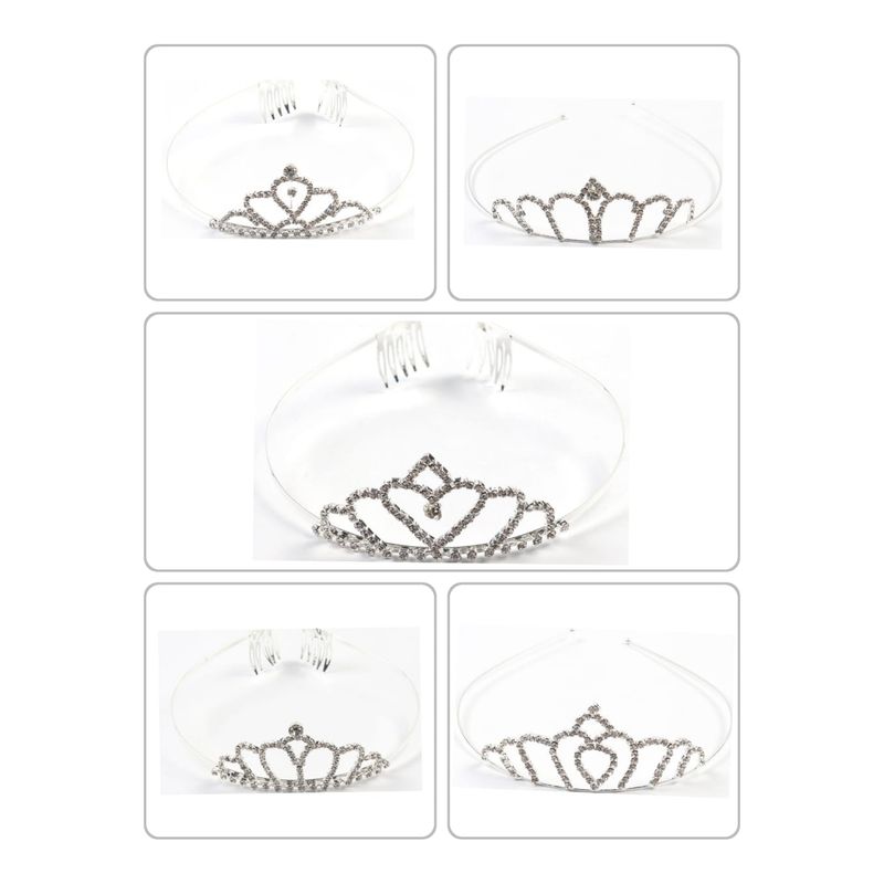 GENERICO - 1 Diadema Tiara Corona Diseño Princesa De 4 * 12 Cm.