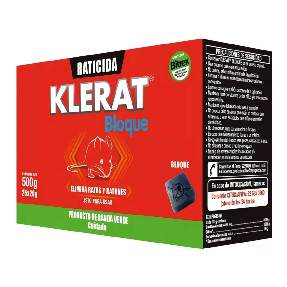 GENERICO - Veneno Ratones Klerat Bloque 500gr