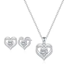 VANITE - Conjunto Mujer Plata Italiana Love White