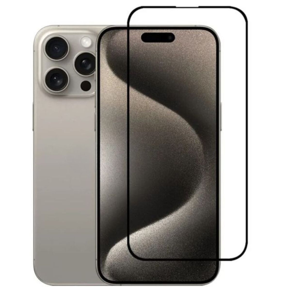 GENERICO - Lamina Mica Vidrio Templado Completa Para iPhone 15 Pro Max
