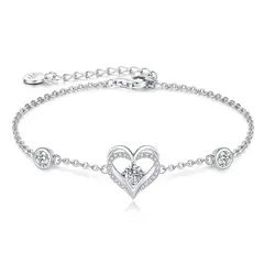 VANITE - Pulsera Mujer Plata Italiana Love White