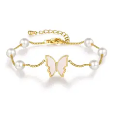 VANITE - Pulsera Mujer Bañado en Oro Butterfly