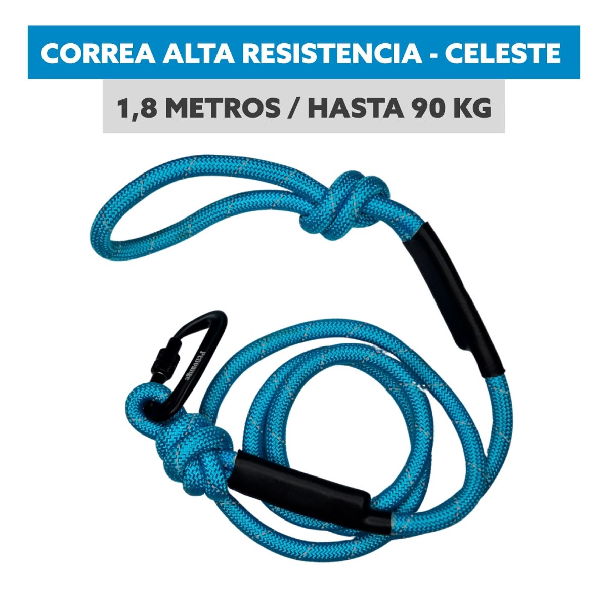 PETLOUNGE - Correa Outdoor - Alta Resistencia - Celeste - Paseo Perro