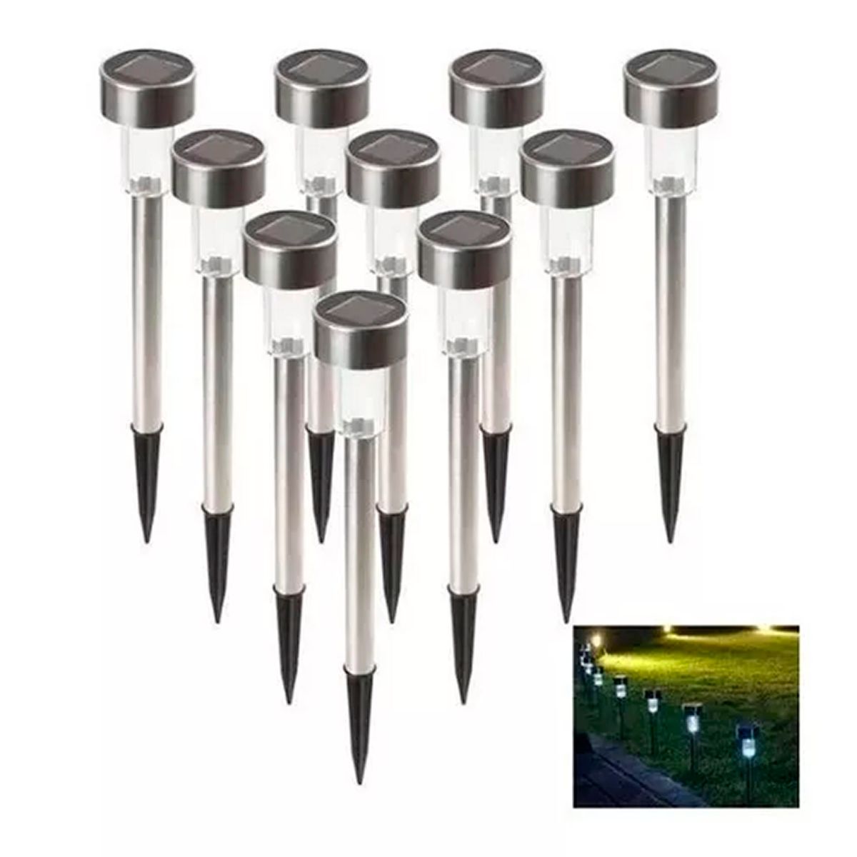 ESHOPANGIE - Set 20 Focos Faroles Solares Led, Con Estaca Para Jardin