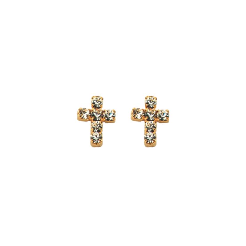 VANITE - Aros Mujer Bañado en Oro Cross