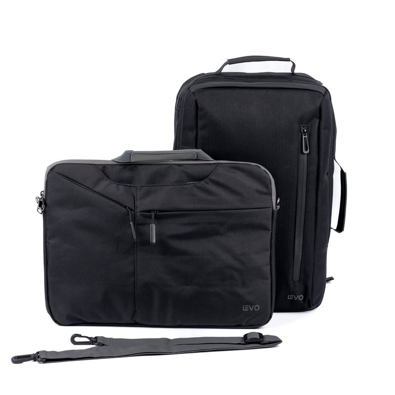 LEVO - Mochila MANAGER Negra 15,6"+ Funda Notebook Negro 15,6"LEVO