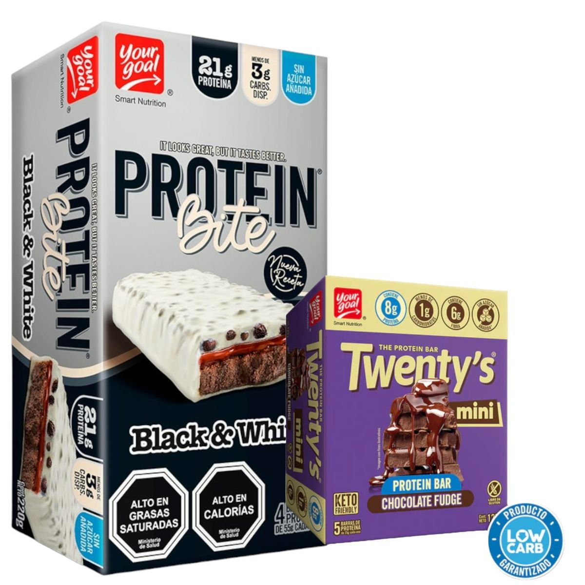 YOUR GOAL - Pack Protein Bite - Black & white y Mini Twentys fudge - YOUR GOAL