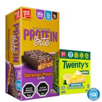 Pack Protein Bite - Caramel Peanuts y Mini Twentys Lemon -