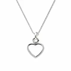 JOYAS MYTOKE - Colgante Corazon Calado Mas Cadenita Plata Fina 925