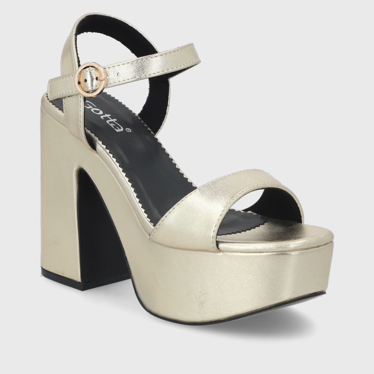 GOTTA - Sandalia Mujer Taco Dorada  45910