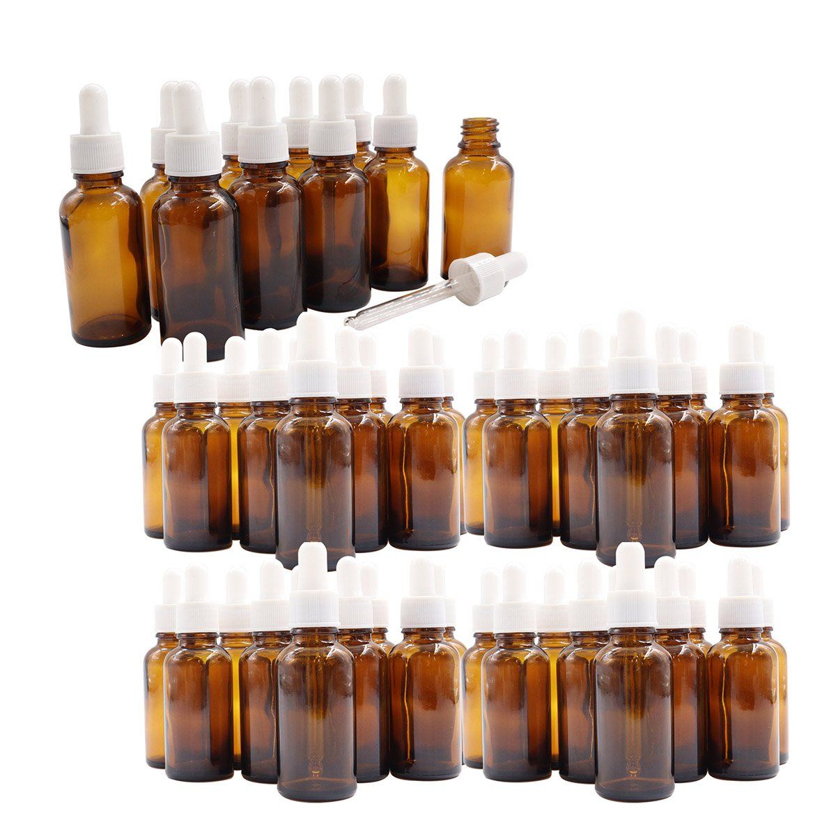 GENERICO - Kit 50 Frascos Botellas Gotero De Vidrio 30ml Ámbar