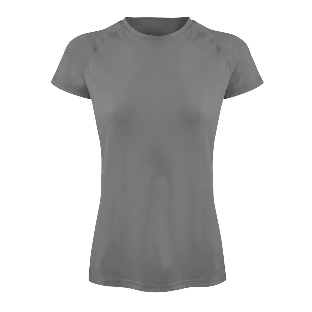 ANDESLAND OUTDOOR APPAREL - Polera Dry Fit Manga Corta Gris Lisa Deportiva Mujer