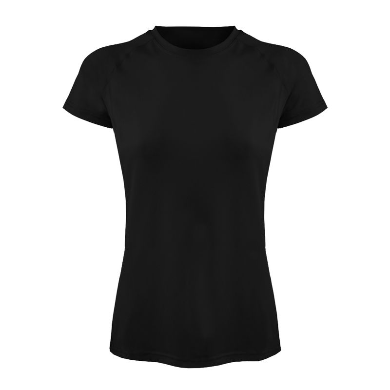 ANDESLAND OUTDOOR APPAREL - Polera Dry Fit Manga Corta Negra Lisa Deportiva Mujer