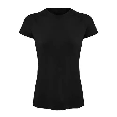 ANDESLAND OUTDOOR APPAREL - Polera Dry Fit Manga Corta Negra Lisa Deportiva Mujer