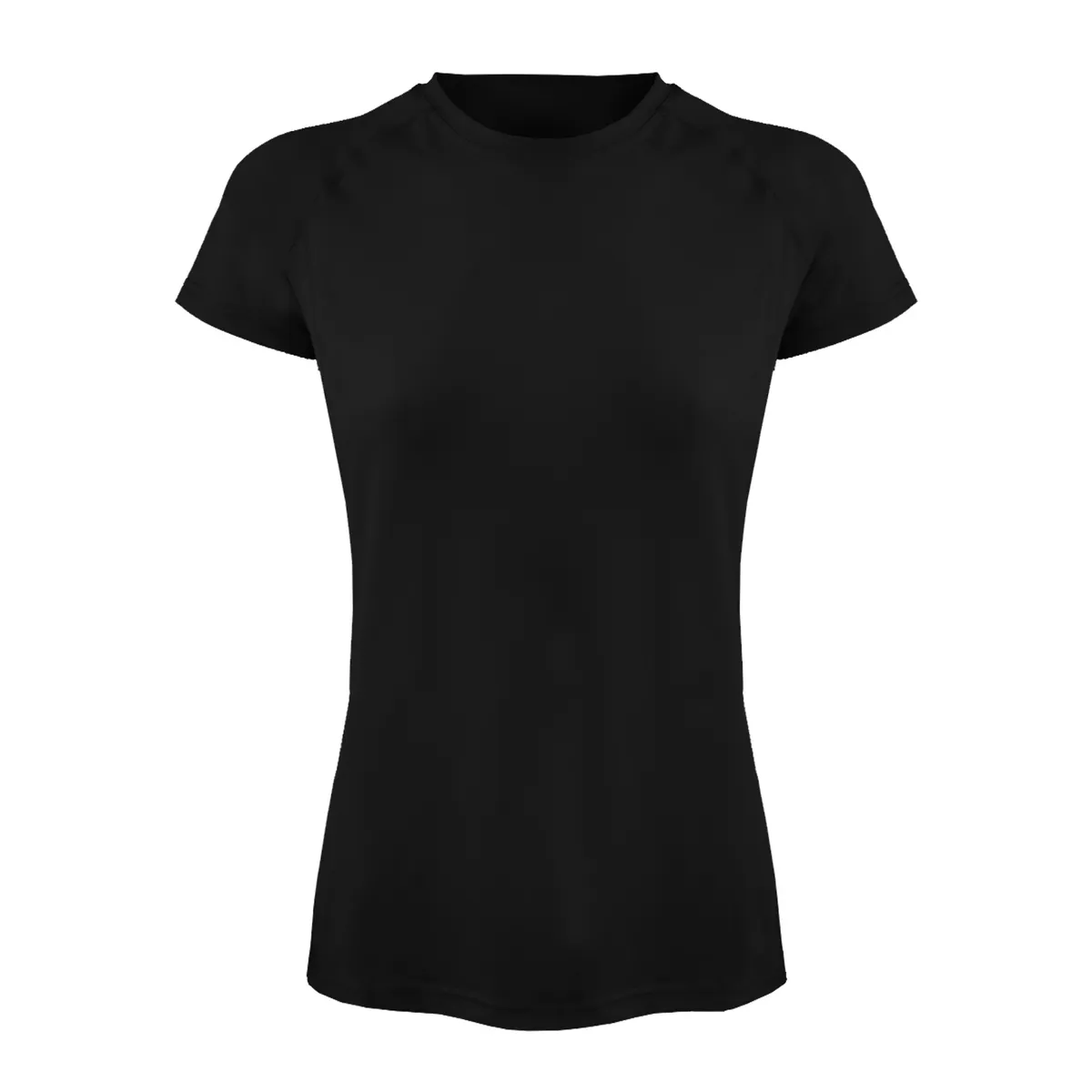 ANDESLAND OUTDOOR APPAREL - Polera Dry Fit Manga Corta Negra Lisa Deportiva Mujer