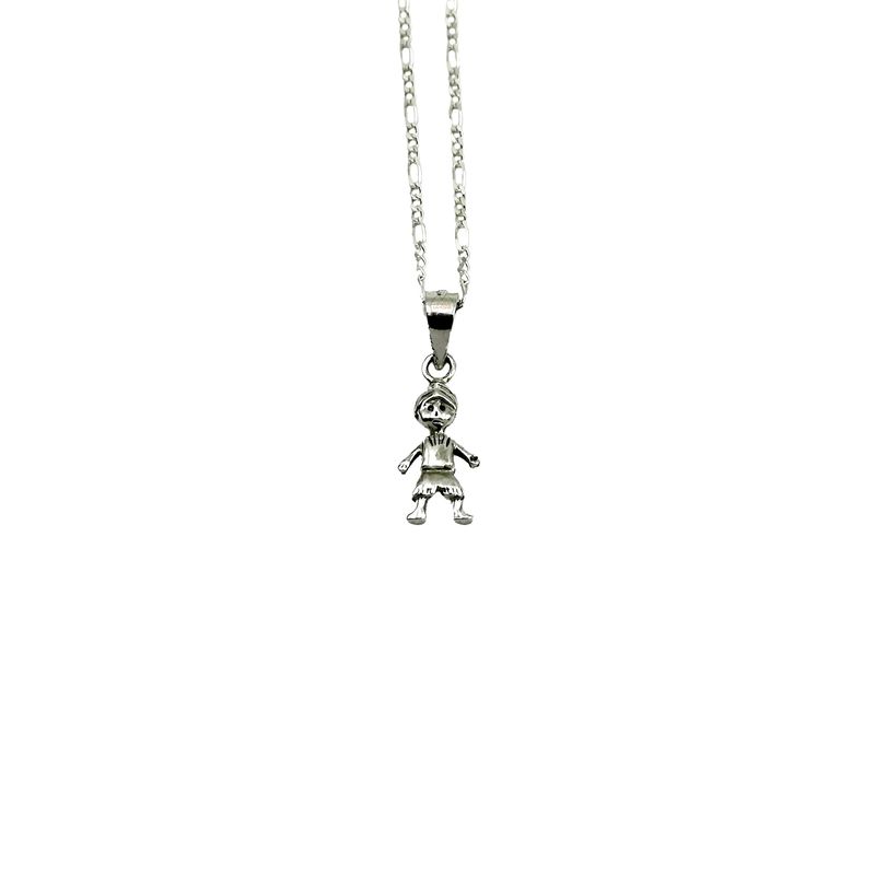 JOYAS MYTOKE - Collar Niño Familia Plata Fina 925 Envejecida Unisex