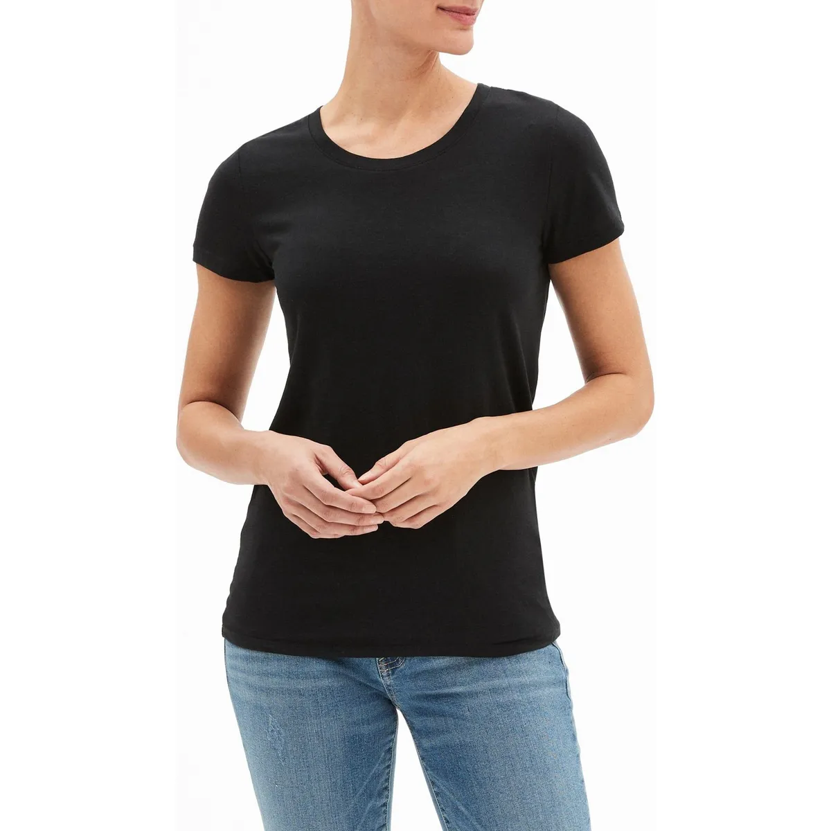 GAP - Polera Clasica Cuello Crew Negro GAP