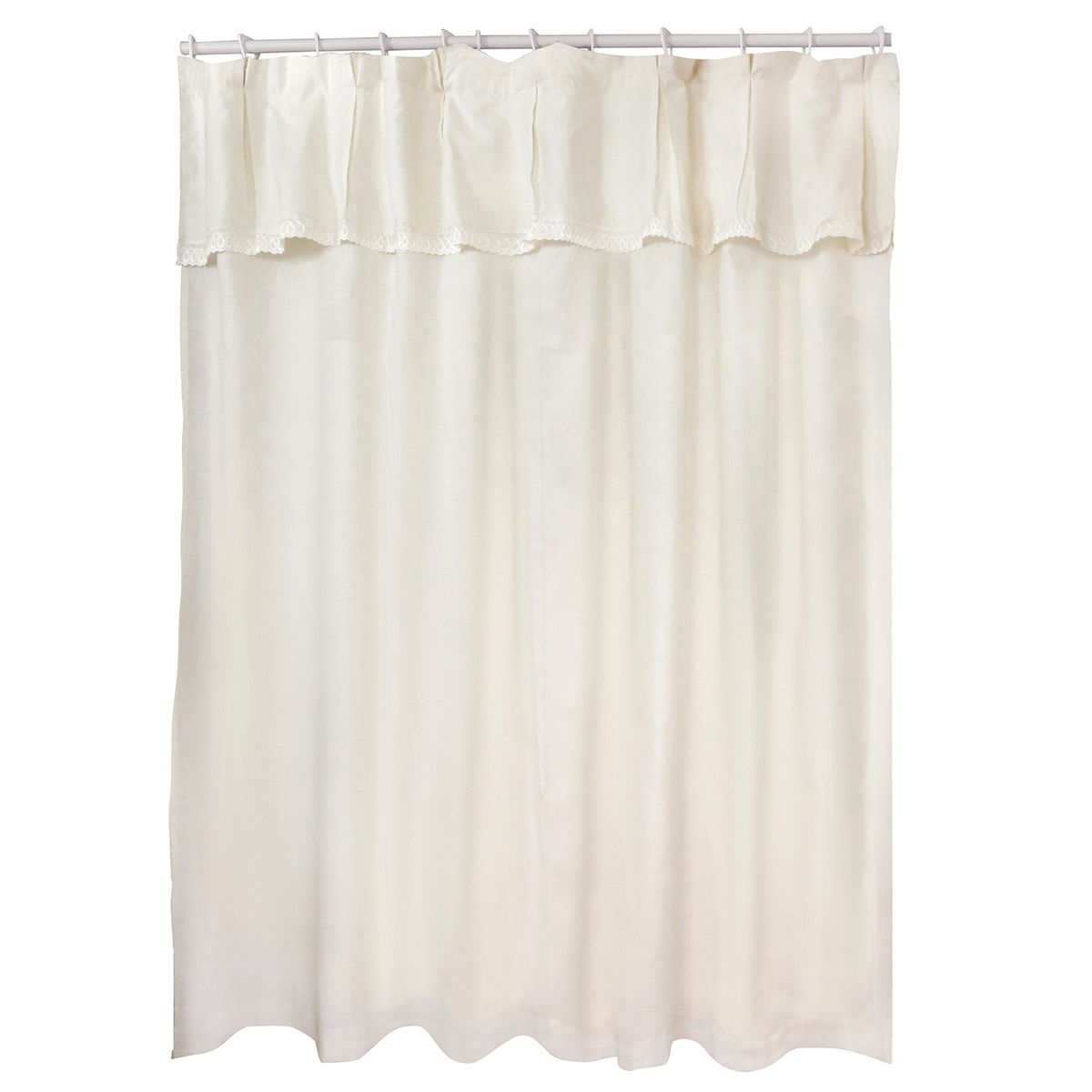 LUNA - Juego Cortina Broderie Beige para Baño 6 Piezas Beige
