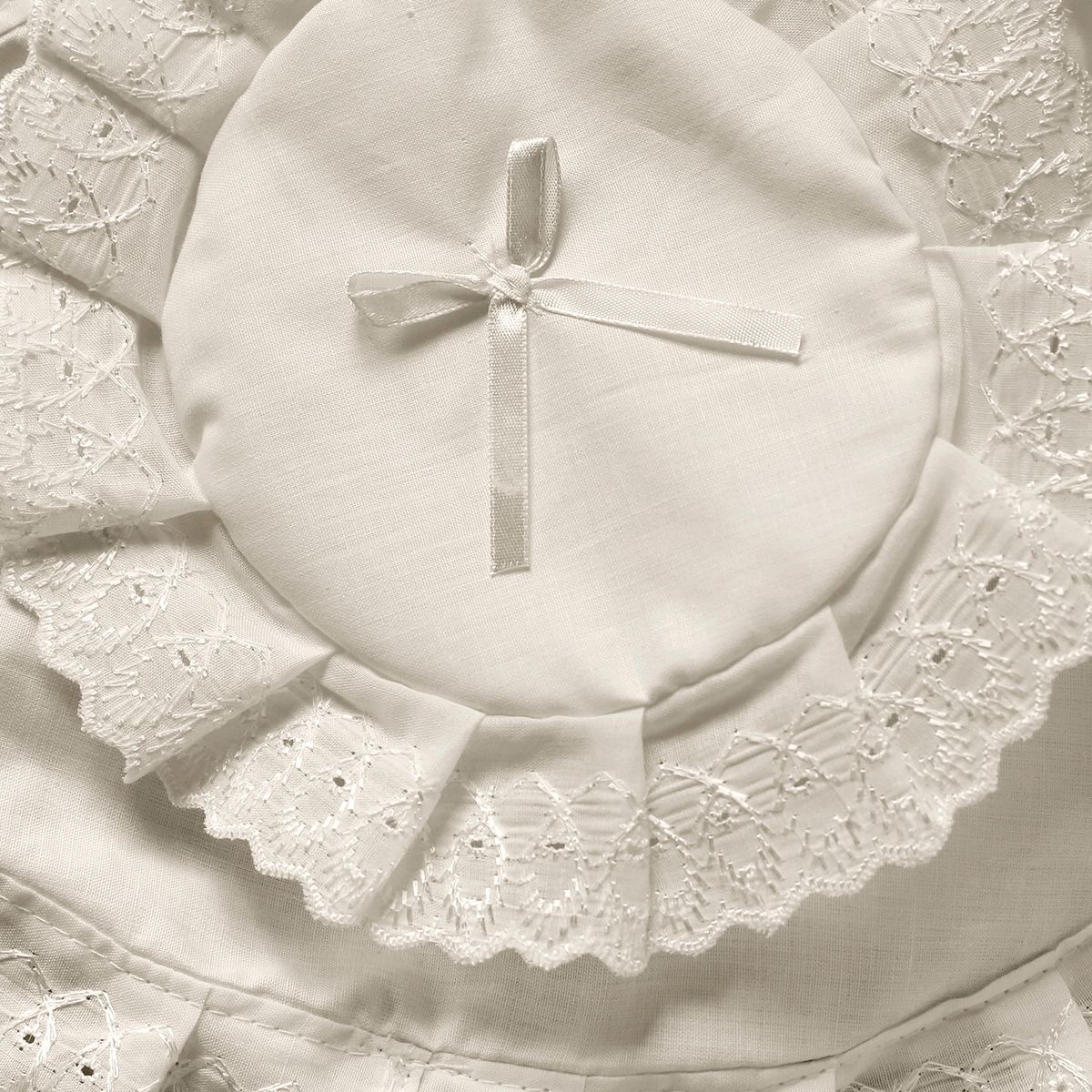 LUNA - Juego Cortina Broderie Beige para Baño 6 Piezas Beige