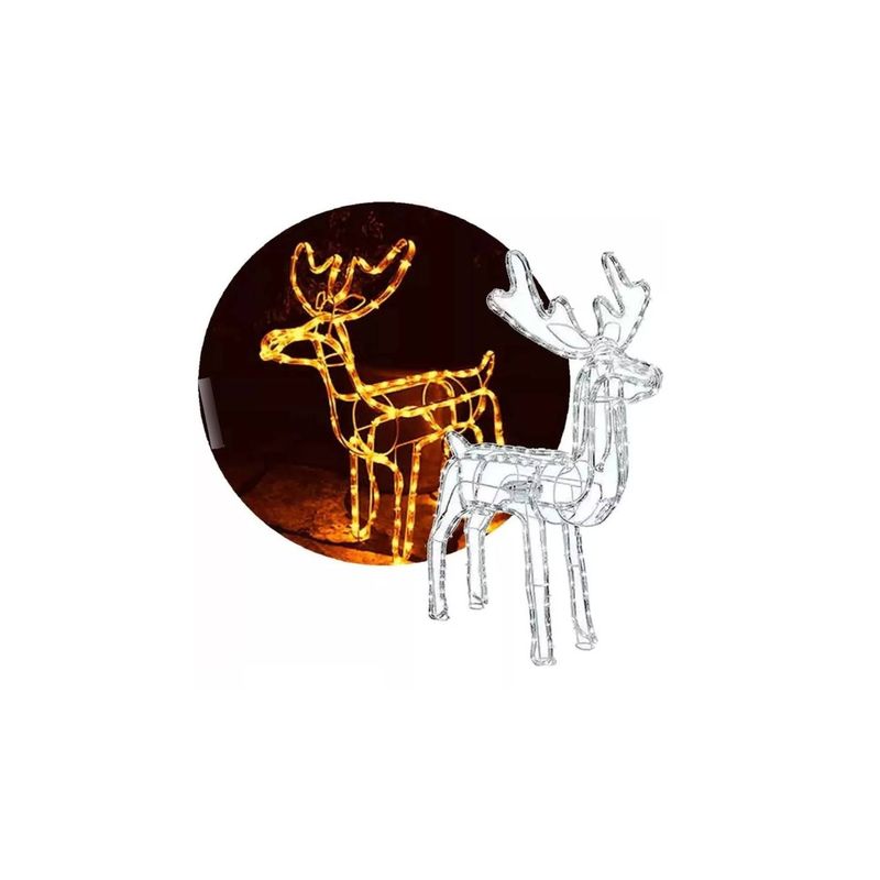 GENERICO - Reno De Navideño Solar Decorativo En Luz Cálida Exterio