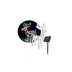 GENERICO - Reno Navideño Luz Led Solar Decorativo 120cm multicolor