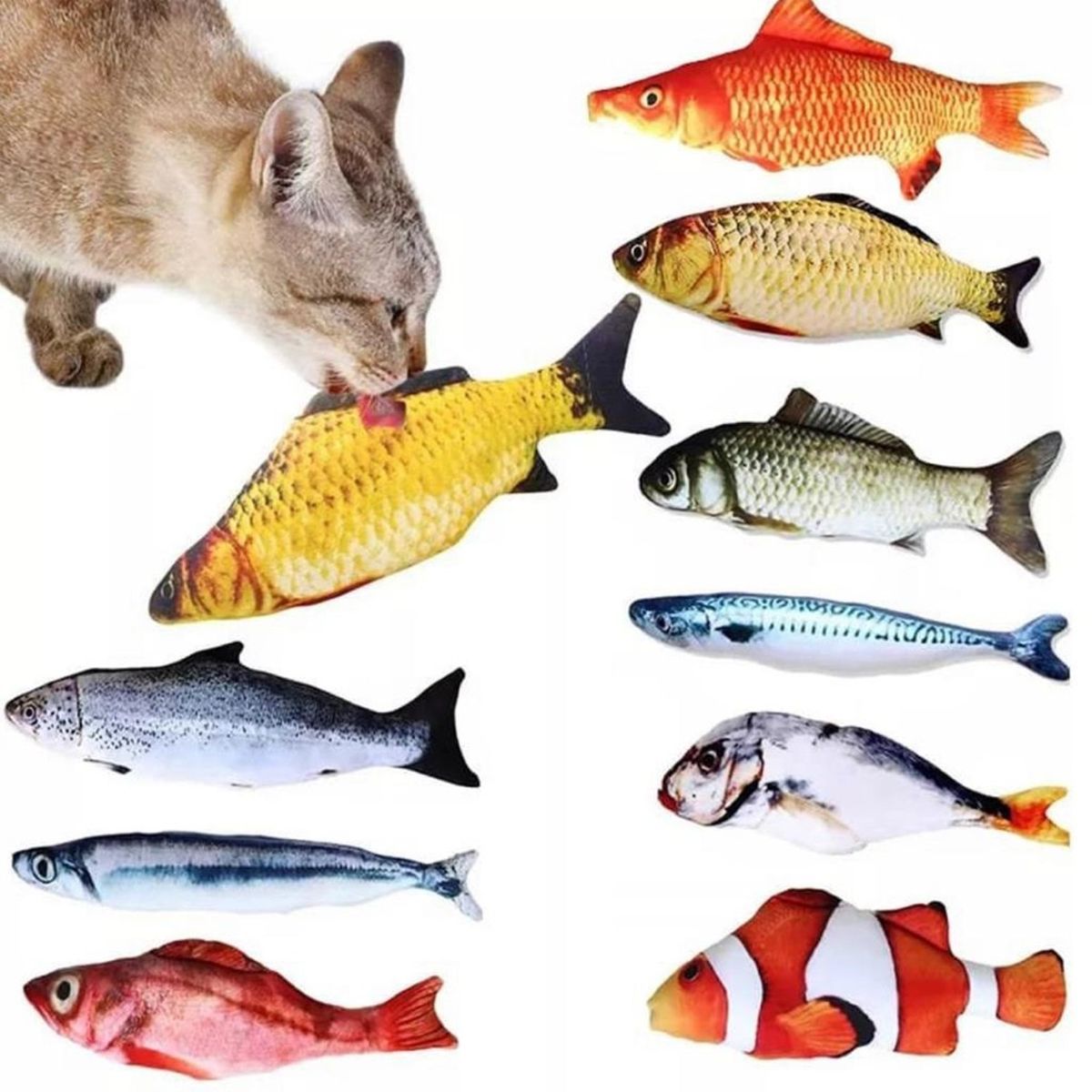  - Juguete Pescado Usb Con Movimiento Interactivo Para Gato