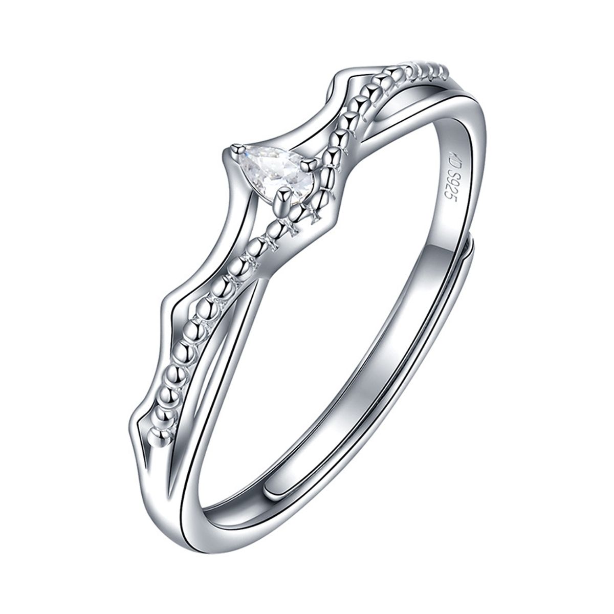 ZG JOYAS - Anillo De Plata S925 Ajustable Pareja Caballero Princesa