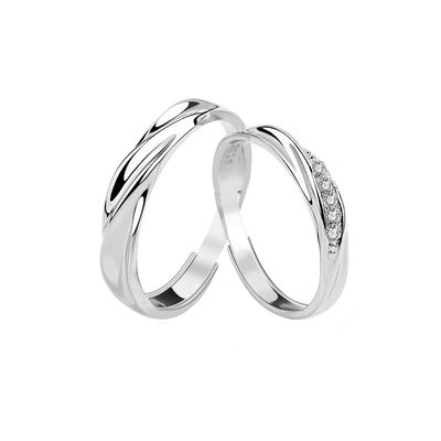 Imagen 2 del producto Anillos Plata S925 Ajustables Pareja Promesa Elegantes