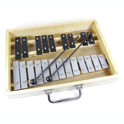 Imagen 2 del producto METALOFONO 25 NOTAS GRIS/NEGRO CAJA MADERA ALAGUEZ.