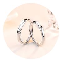 Anillos Plata S925 Ajustables Pareja Compromiso Clásicas