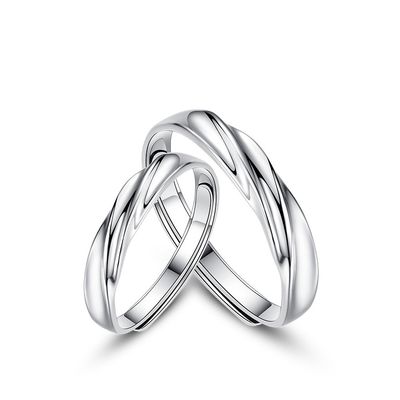Imagen 2 del producto Anillos Plata S925 Ajustables Pareja Compromiso Clásicas