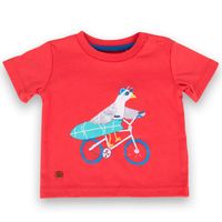 Polera Manga Corta Bebe Niño Rojo