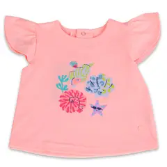 PILLIN - Polera Manga Corta Bebe Niña Rosado