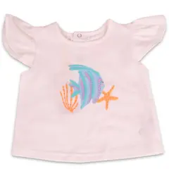 PILLIN - Polera Manga Corta Bebe Niña Blanco
