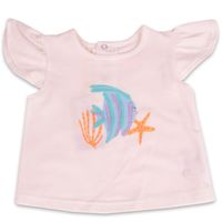 Polera Manga Corta Bebe Niña Blanco