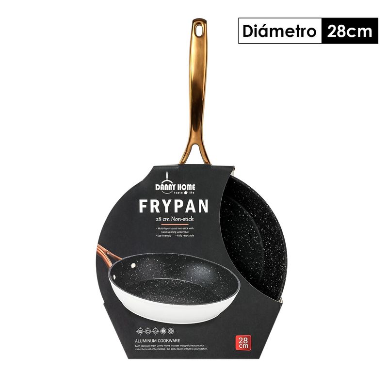 DANNY HOME - Sarten Alumninio forjado Blanco Fundo Negro Reciclable 28cm Danny Home