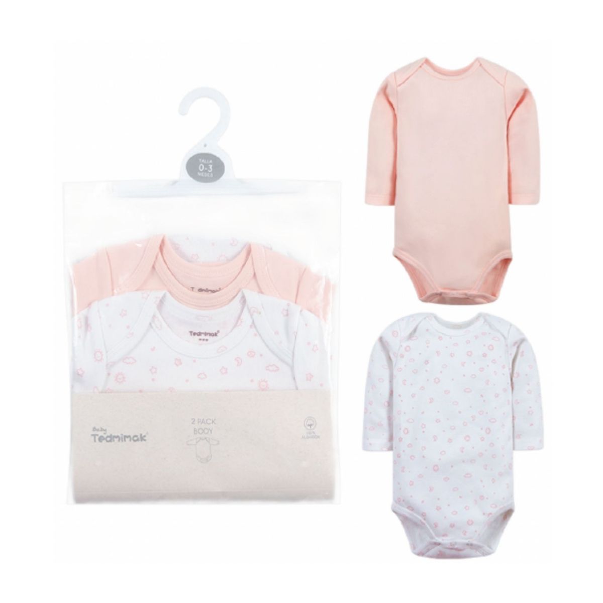 TEDMIMAK - Set de 2 Bodys de Algodón Manga Larga Tedmimak