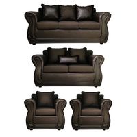 Living Con Resorte Estructural 7 Cuerpos 3+2+1+1 Castilla Chocolate Rayado