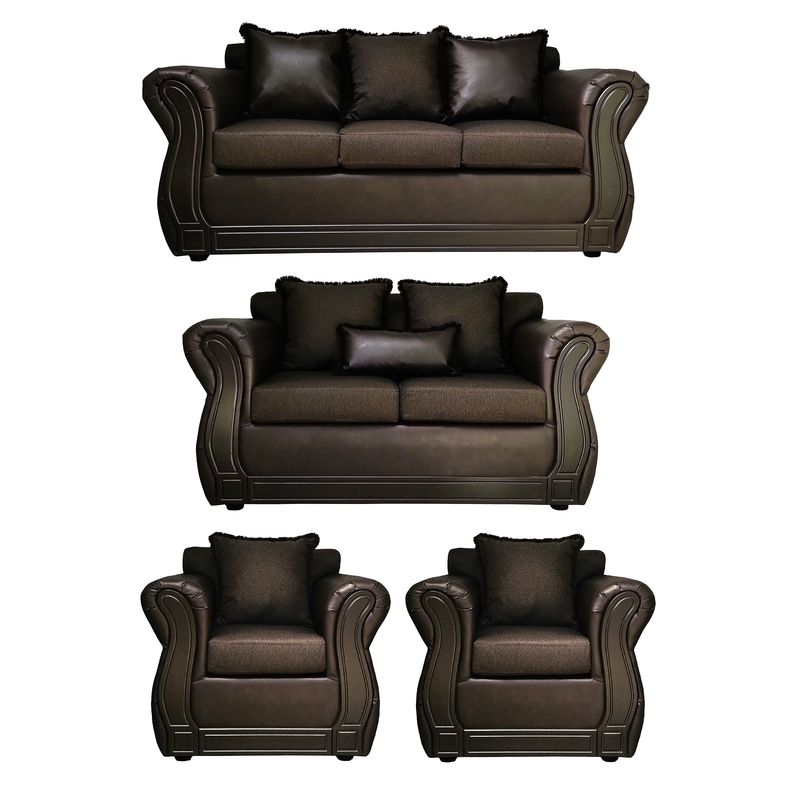 AMERICA DECORA - Living 3-2-1-1 Castilla Chocolate Rayado