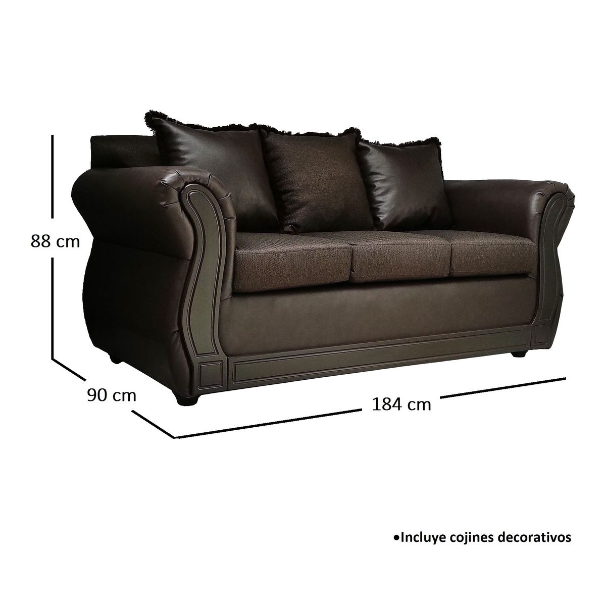 AMERICA DECORA - Living Con Resorte Estructural 7 Cuerpos 3+2+1+1 Castilla Chocolate Rayado