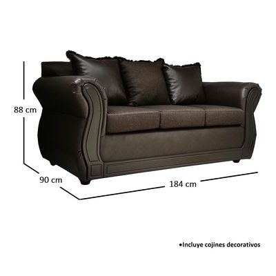 Imagen 2 del producto Living Con Resorte Estructural 7 Cuerpos 3+2+1+1 Castilla Chocolate Rayado