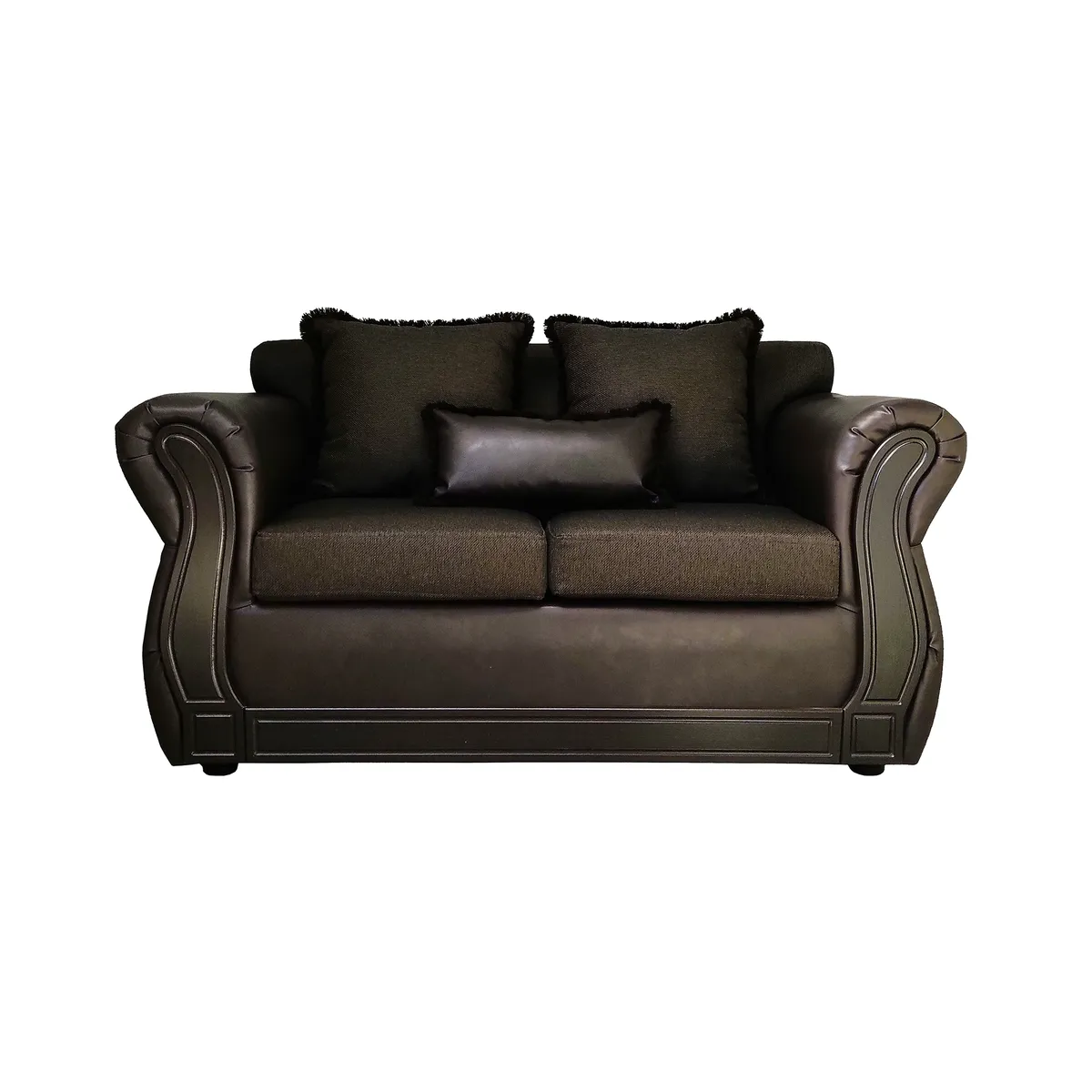 AMERICA DECORA - Sofá Con Resorte Estructural 2 Cuerpos Castilla Chocolate Rayado