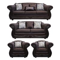 Living Con Resorte Estructural Búfalo 9 Cuerpos 4+3+1+1 Tela+PU