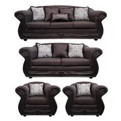 AMERICA DECORA - Living 4-3-1-1 Grand Búfalo Chocolate Rayado